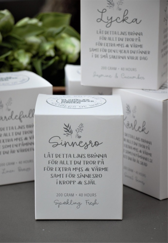 Doftljus Sinnesro (Sparkling Fresh) från Majas Lyktor/Barncancerfonden